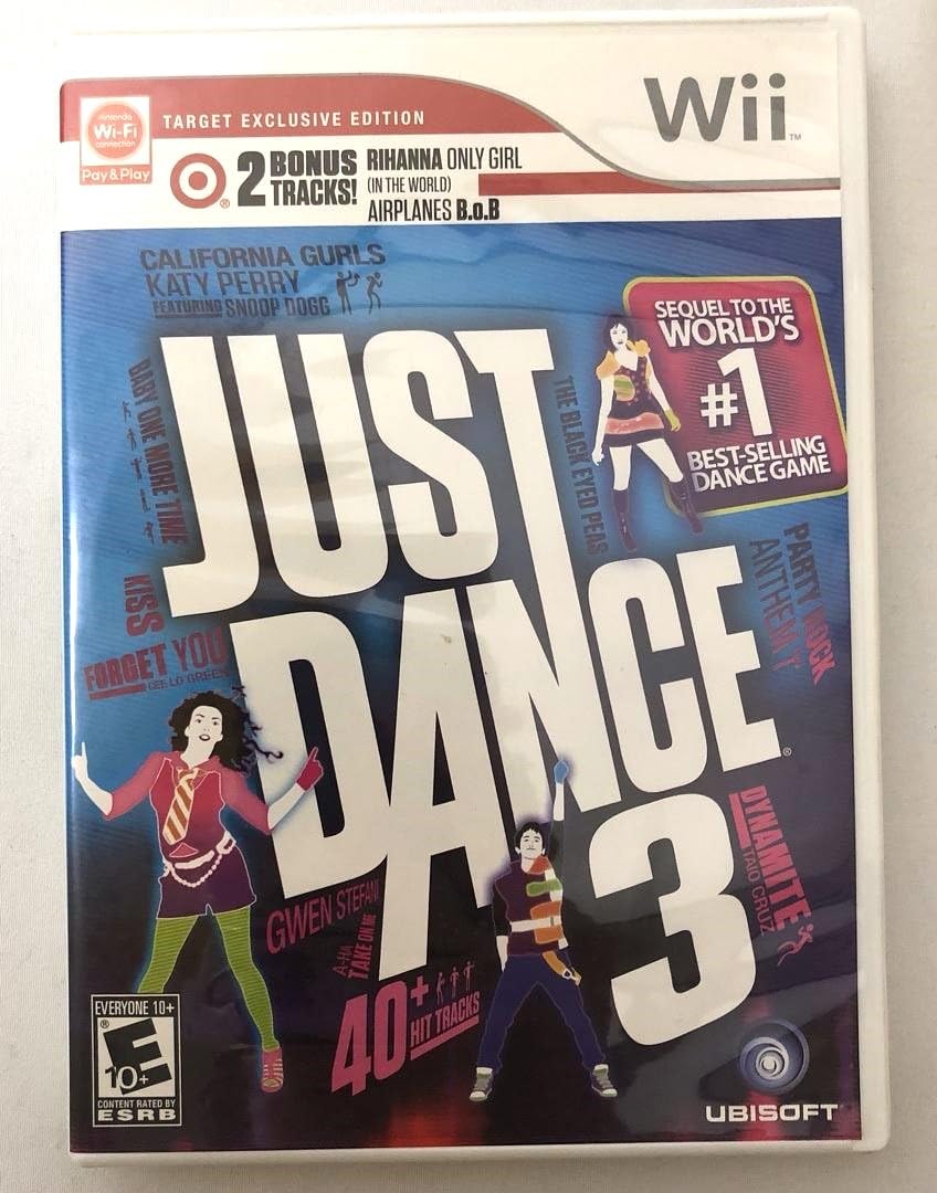 Nintendo Wii Console with Just Dance 3 Bundle - Black (Renewed)