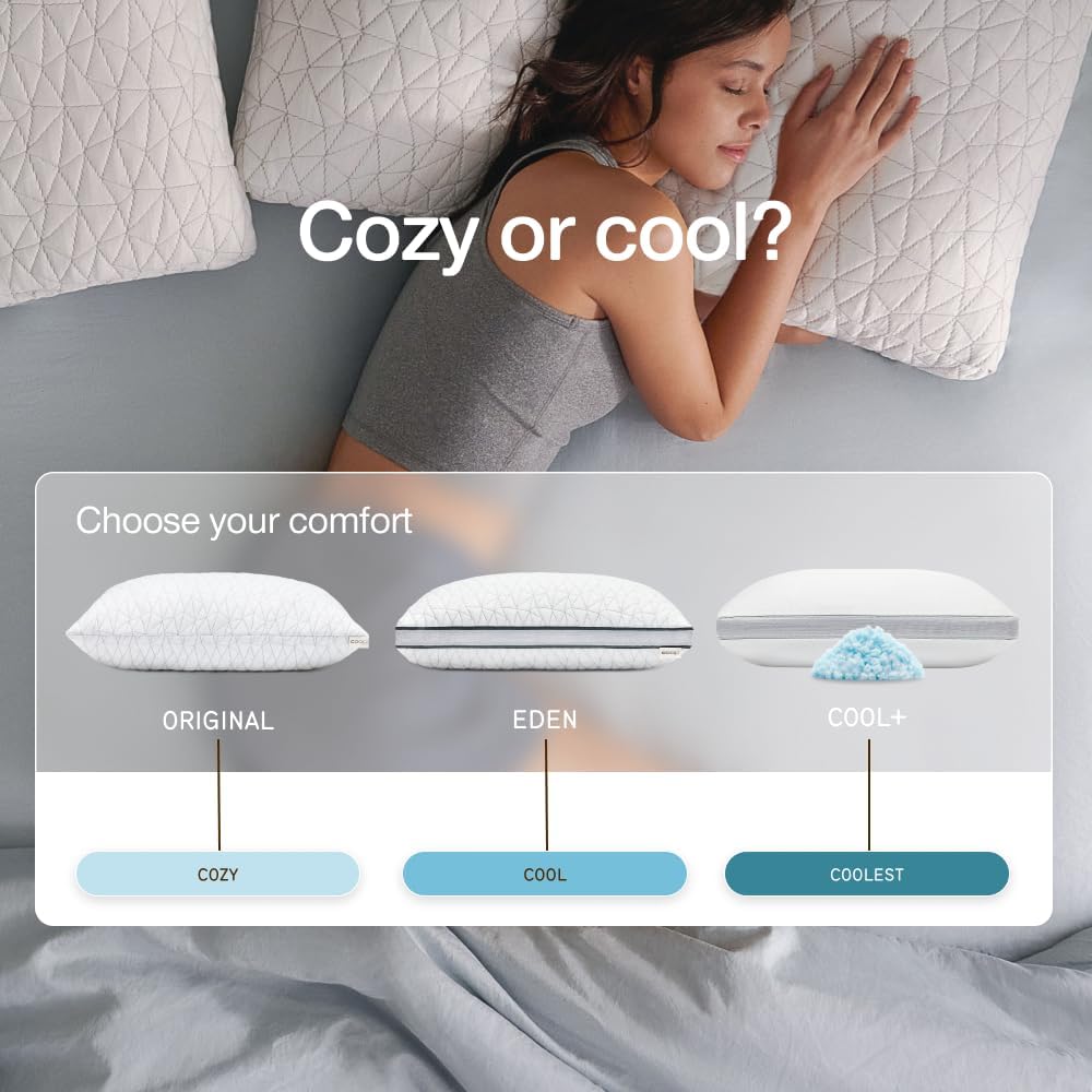 Coop Home Goods Original Adjustable Pillow, King Size Bed Pillows for Sleeping, Cross Cut Memory Foam Pillows - Medium Firm Back, Stomach and Side Sleeper Pillow, CertiPUR-US/GREENGUARD Gold
