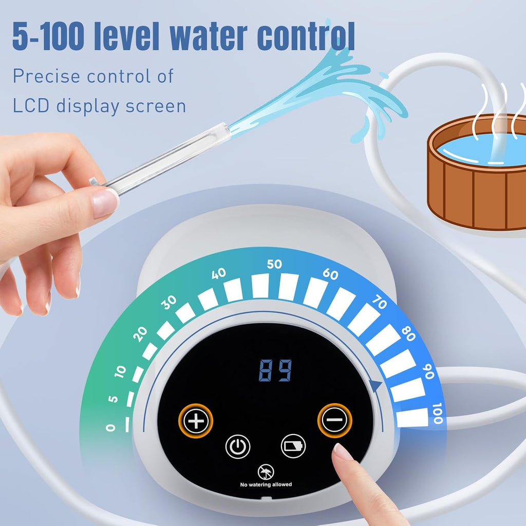 Electric Enema Kit for Colon Cleanse, Adjustable Water Flow with LCD Display, External Water Supply System, Multi-Nozzle Enema Cleanser for Women and Men