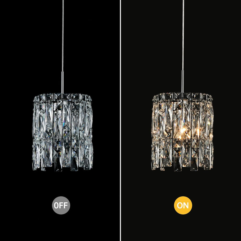 Modern K9 Crystal Pendant Lights Kitchen Island Set of 3,Chrome Chandeliers for Dining Room Light Fixtures Over Table,Hanging Lighting for Kitchen Island Entryway Bathroom BedHead Bedroom