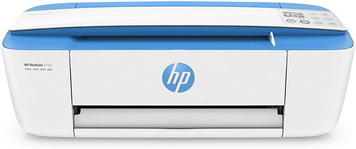 HP DeskJet 3755 Compact All-in-One Wireless Printer with Mobile Printing, HP Instant Ink & Amazon Dash Replenishment ready - Blue Accent (J9V90A) (Renewed)