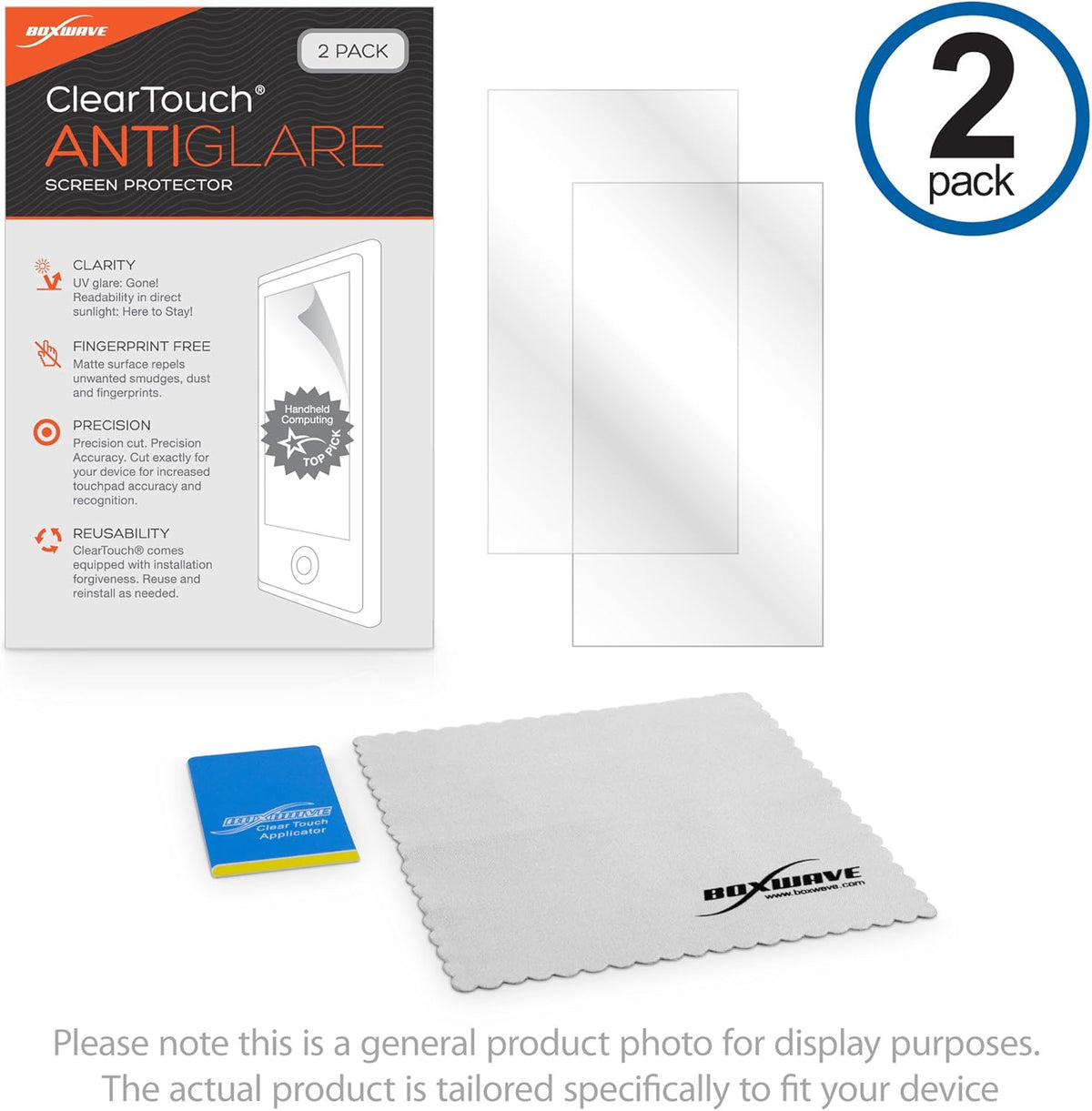BoxWave Screen Protector Compatible with Viewsonic TD3207 - ClearTouch Anti-Glare (2-Pack), Anti-Fingerprint Matte Film Skin