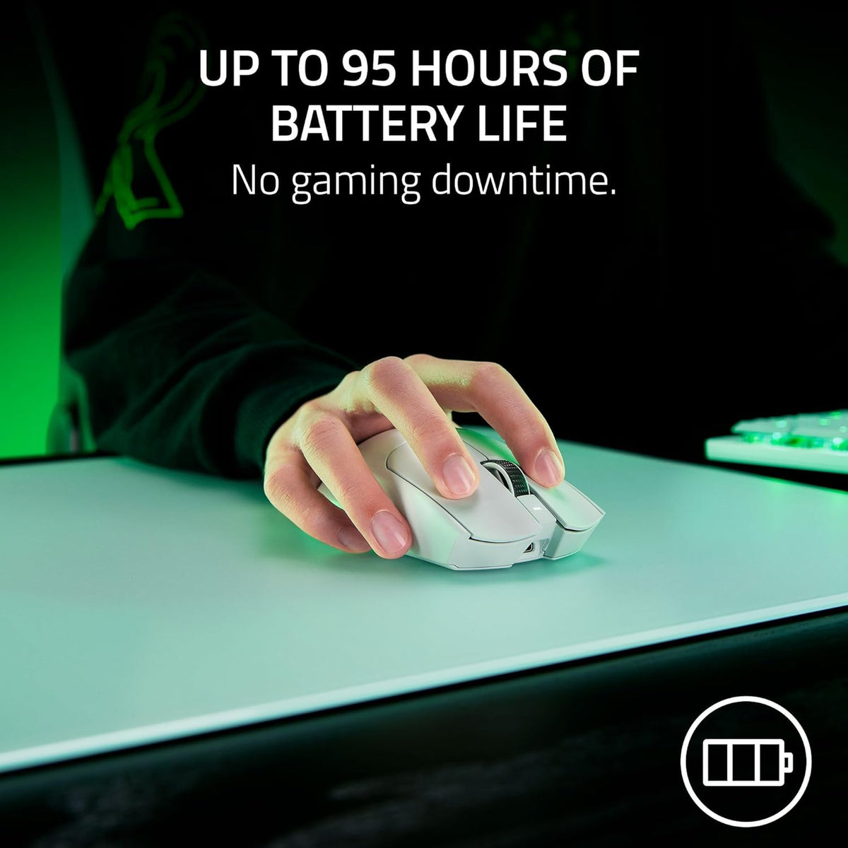 Razer Viper V3 Pro Wireless Esports Gaming Mouse: Symmetrical - 55g Lightweight - 8K Polling - 35K DPI Optical Sensor - Gen3 Optical Switches - 8 Programmable Buttons - 95 Hr Battery - White
