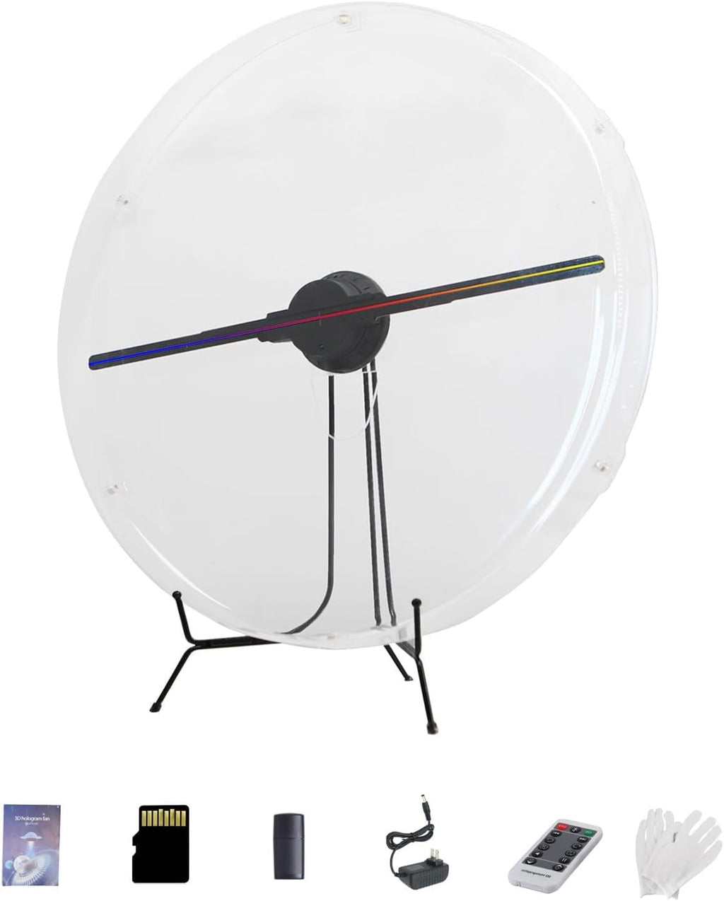 3DHologramFan with Cover, 3DHologram Projector HD LED Advertising Display with Remote and Bluetooth and WiFi,700 Video Library and for Business,Bar,Halloween (45CM 3dHologramFan with Cover)