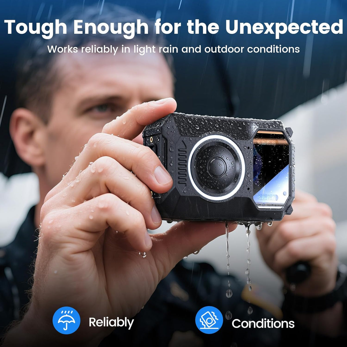 BOBLOV M11 Police Body Camera: 3.2K Body Camera with Big Button, 10Hrs HD Video Record, 8 IR Night Vision, Compatible with Windows & Mac, Wearable Body Cam for Law Enforcement & Personal Use