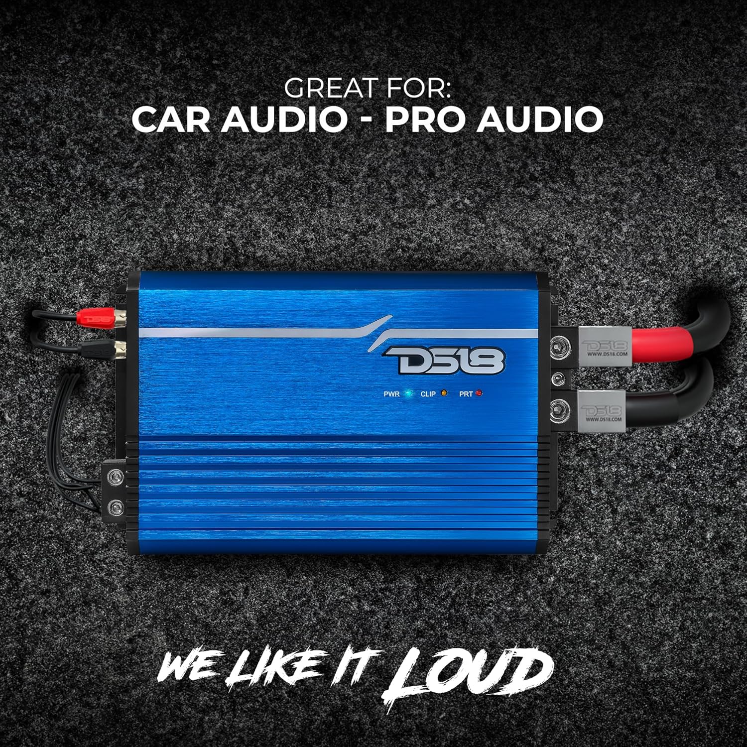 DS18 FRP-2.5K/RD Compact Full-Range Class D 1-Channel Amplifier 2,500 Watts RMS @ 1-ohm, Monoblock Amplifier with Remote Level Knob, Variable Crossover Filters Great for Bass, Mids, or Highs (Renewed)
