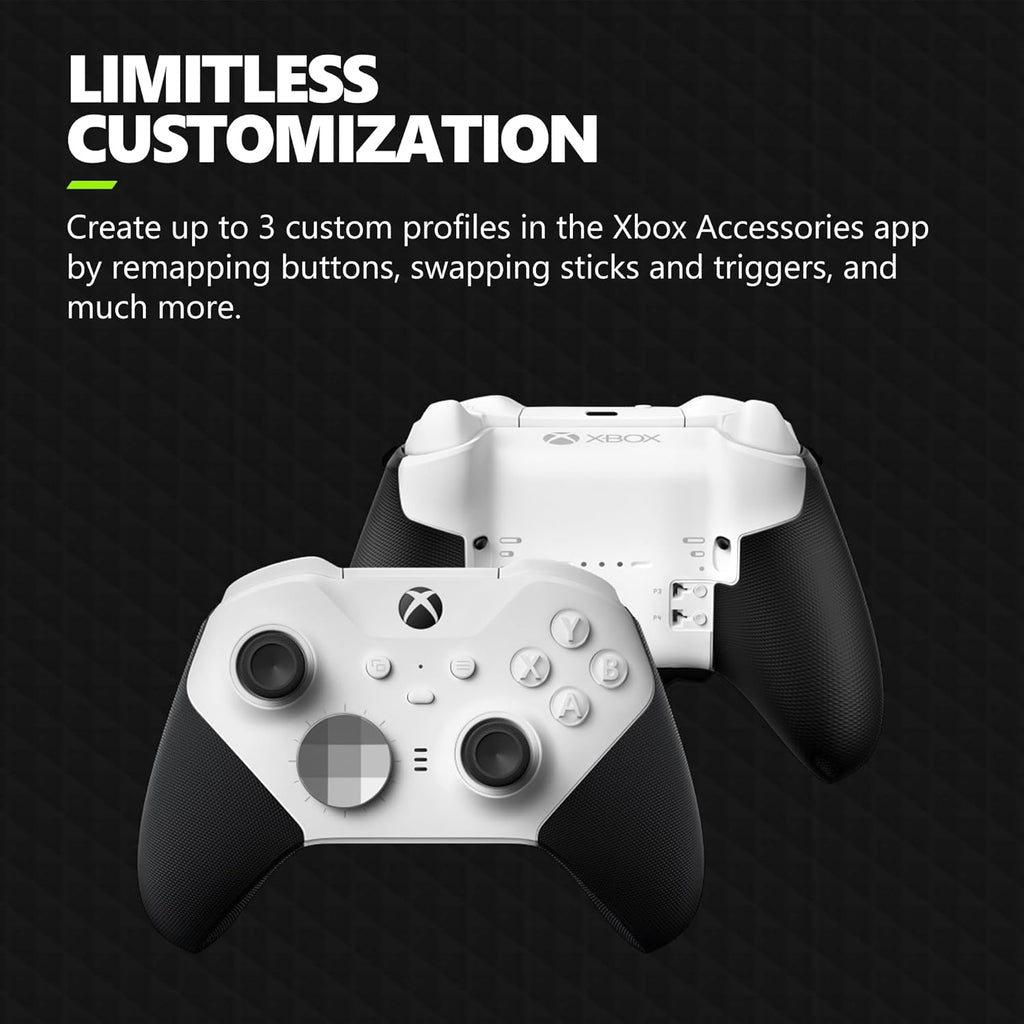 Xbox Wireless Gaming Controller | Elite Series 2 Core | White | Console, PC, and Android | Adjustable Thumbsticks | Trigger Locks