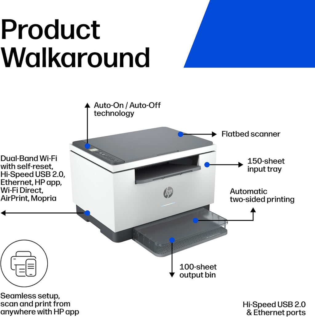 HP LaserJet MFP M234dw Wireless Printer, Print, scan, Copy, Fast speeds, Easy Setup, Mobile Printing, Best-for-Small Teams, Instant Ink Eligible