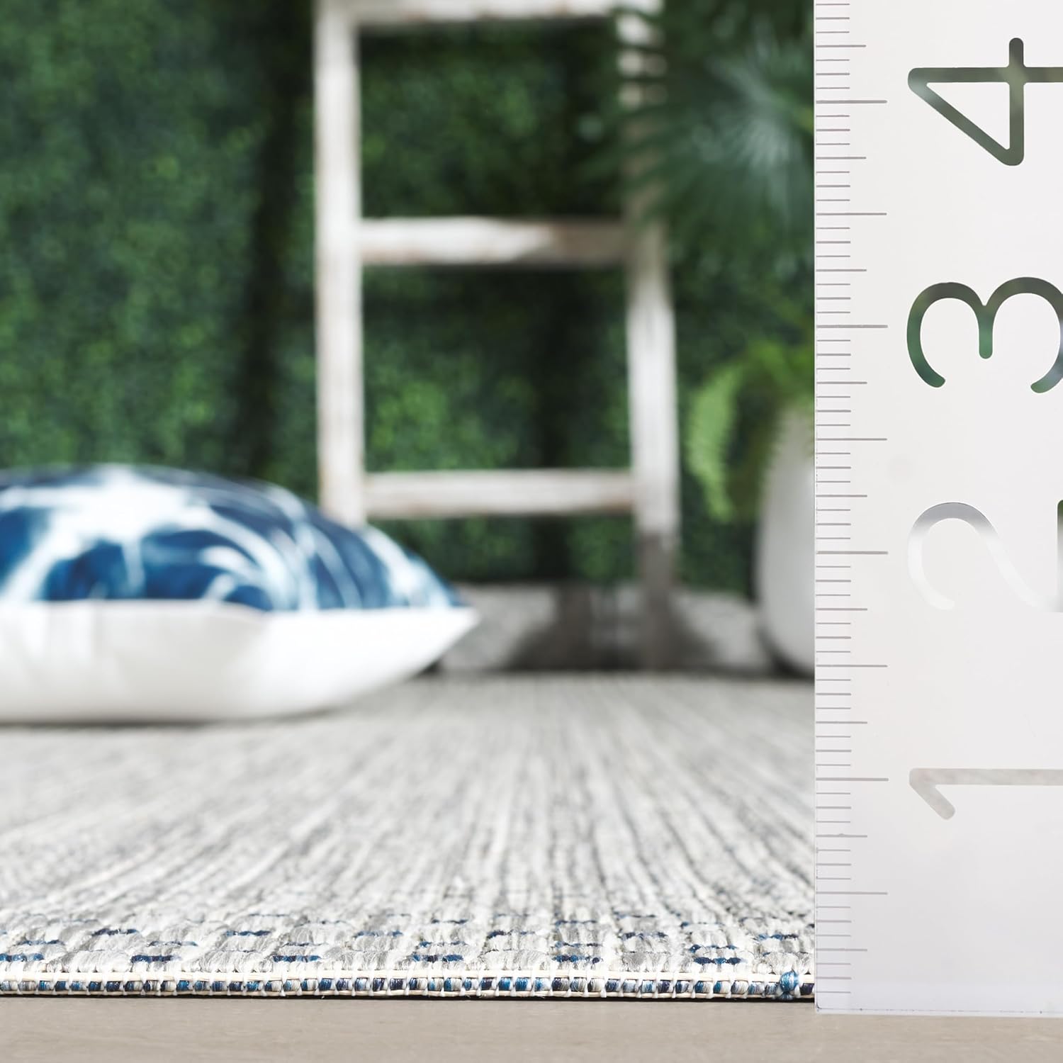 SAFAVIEH Courtyard Collection 8' x 10' Grey/Navy CY8521 Indoor/ Outside Waterproof Easy cleansingPatio Backyard Mudroom Area Mat