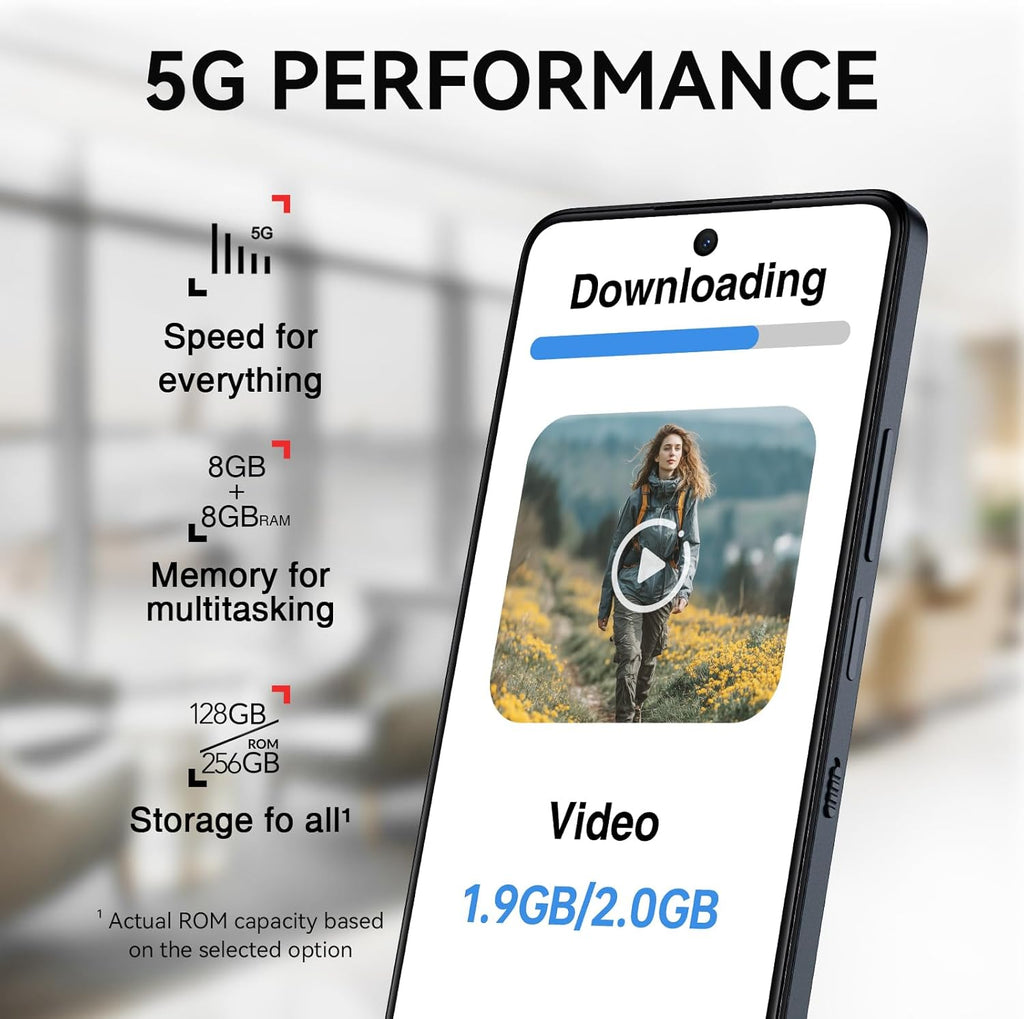 TCL 60 XE NXTPAPER 5G Cell Phone, AT&T, T-Mobile & Verizon Unlocked Android Smartphone, 8GB+128GB, 6.8" 120Hz Paper-Like Display, AI Features, 5010mAh Battery, Advanced Camera System, Space Blue