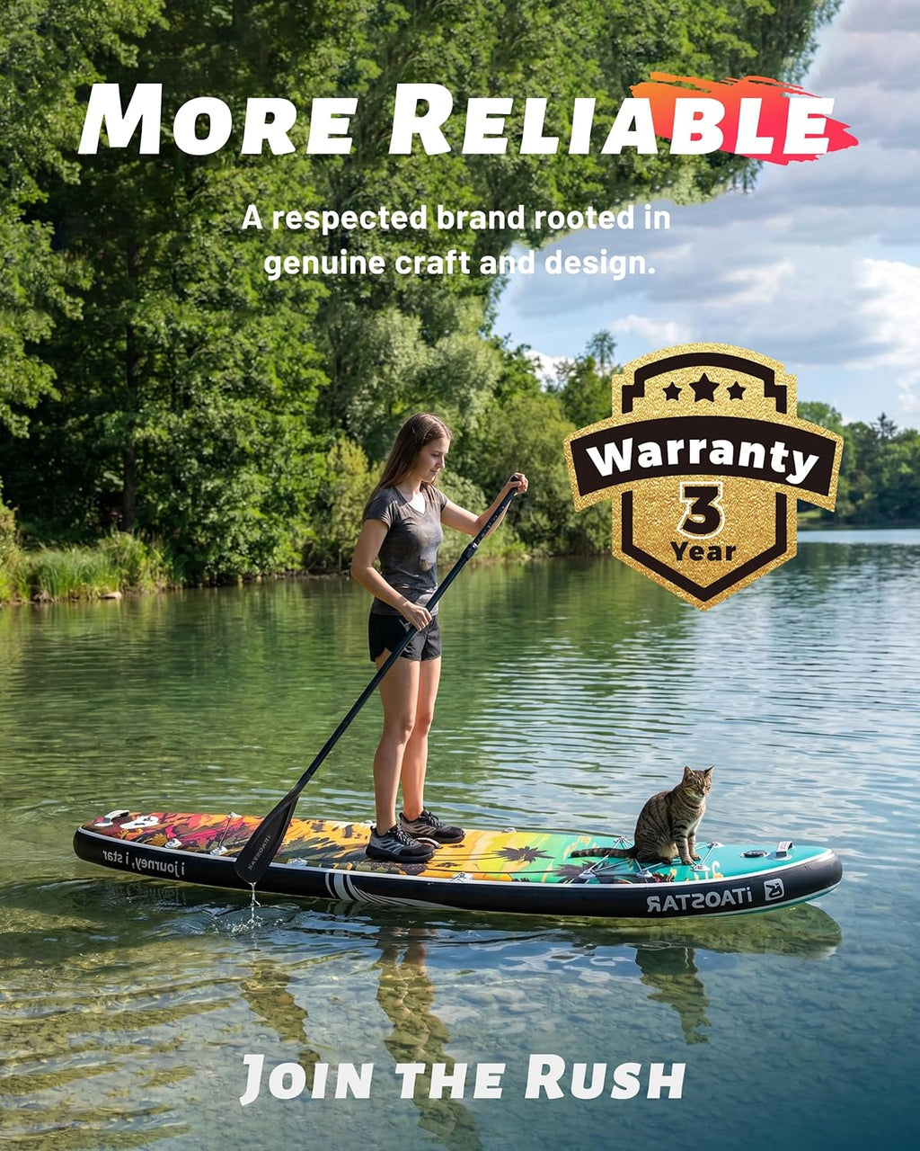 iTAOSTAR Novelty 11'6" x 35" Extra Wide SUP for Enhanced Stability - Inflatable Stand Up Paddle Board - Premium Paddle Board Kit for Adults & Youth - All Skill Levels - Includes SUP Accessories