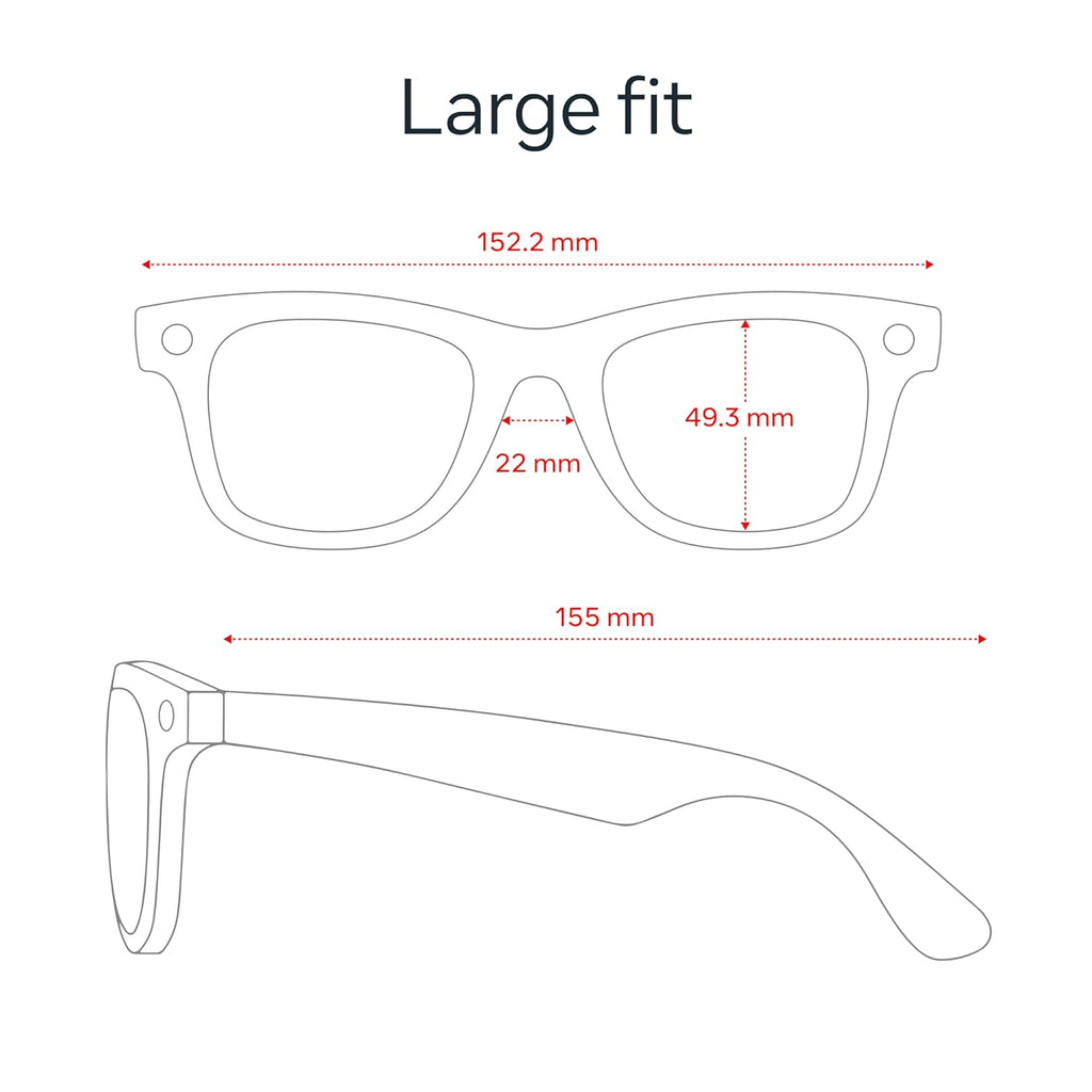 Ray-Ban Meta Wayfarer (Gen 2) with Meta AI, photo and video capture, longer battery life - Shiny Transparent Grey, Transitions® Sapphire Lenses