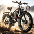 4000W Dual Motor Ebike with 52V 25Ah Removable Battery for Adults,Max Speed 38MPH Up to 100 Miles,24" Fat Tire Electric Bike for Snow Off-Road Commuter E-Bike for Men