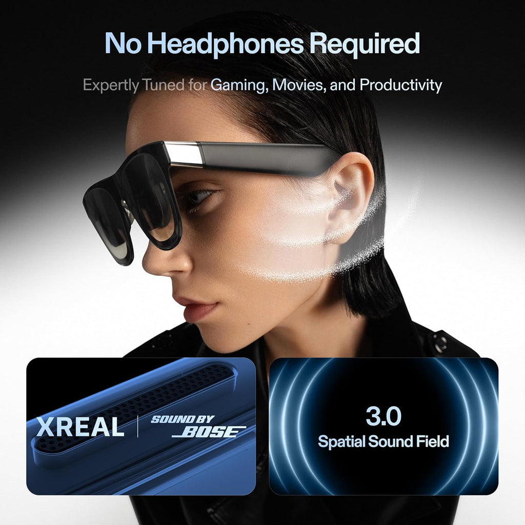 XREAL One Pro AR Glasses with X1 Chip, Native 3 DoF, X-Prism Optics, Real 3D, 57°FOV 171" 120Hz FHD Display, XR Glasses for iPhone 17/16, Steam Deck, ROG, Mac, PC, Android & iOS M (IPD 57-66mm)