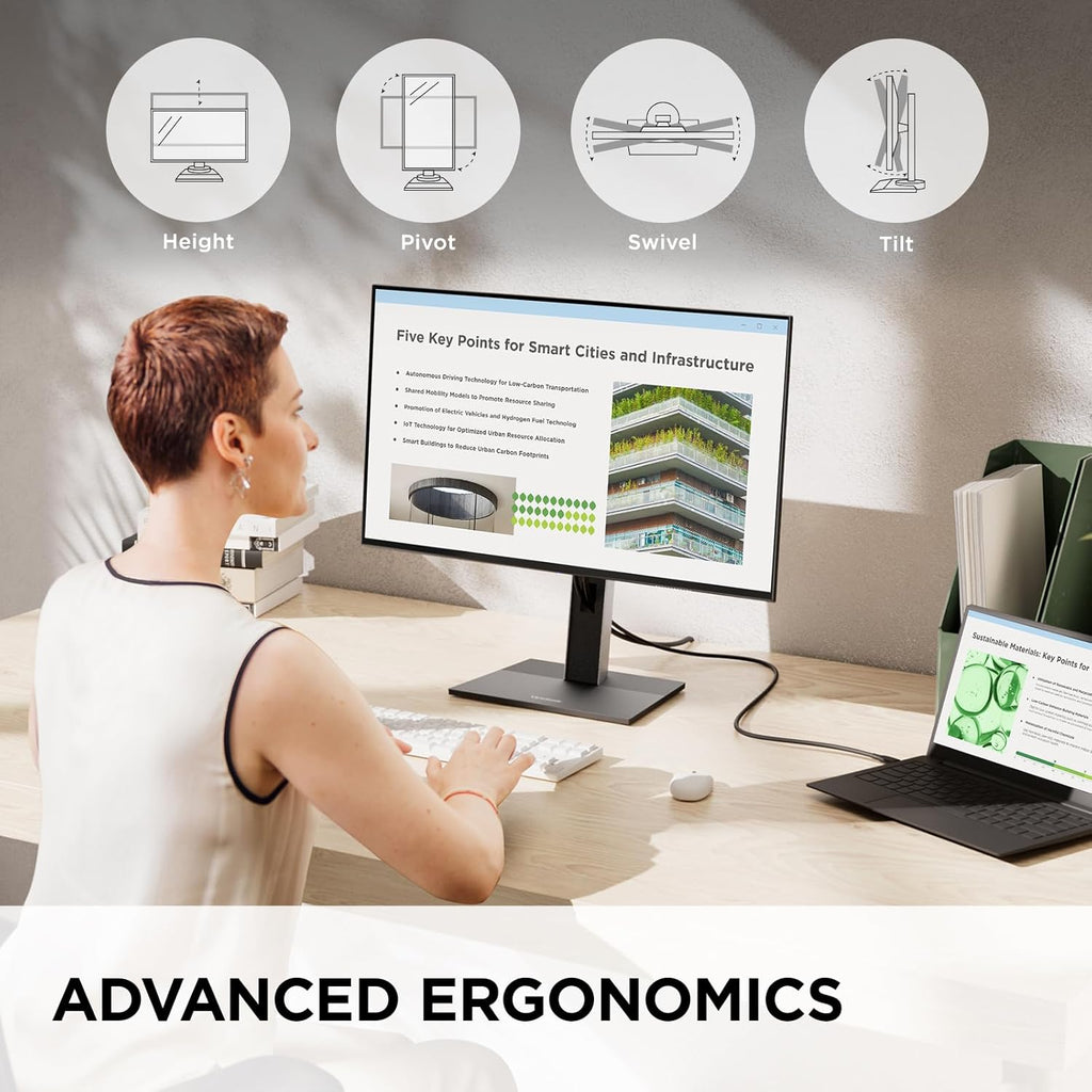 ViewSonic VG2458 24 Inch 1080p IPS Docking Monitor with Advanced Ergonomics, 100W USB C, 5-Port USB Hub, HDMI, DisplayPort, and Daisy Chain for Home and Office (Renewed)