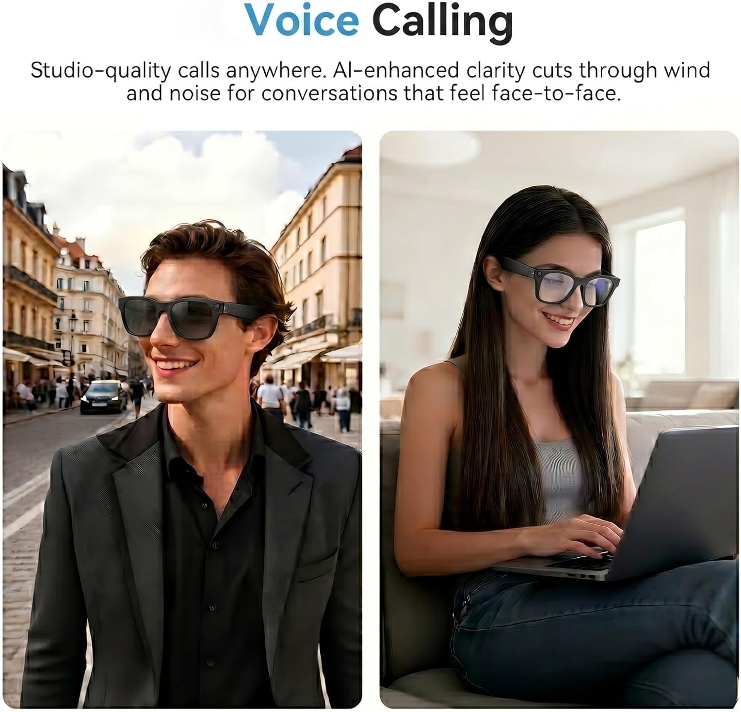 2026 AI Smart Glasses for Men Women,8MP 4K Camera Glasses,Supports AI Voice Control/Photo/Video/Audio Recording,Bluetooth Glasses with 133 Translations,Blue Light Blocking Lenses+Extra Sunglasses