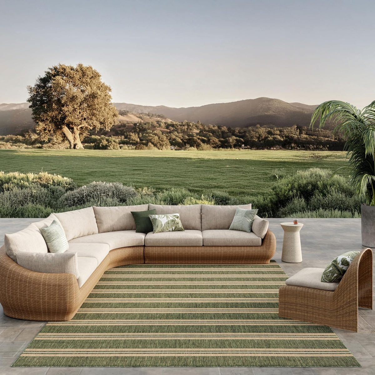 Nourison Home Horizon Indoor/Outdoor Green 10' x 14' Area Rug - Easy Clean, Non Shedding, Bed Room, Living Room, Dining Room, Kitchen (10' x 14')