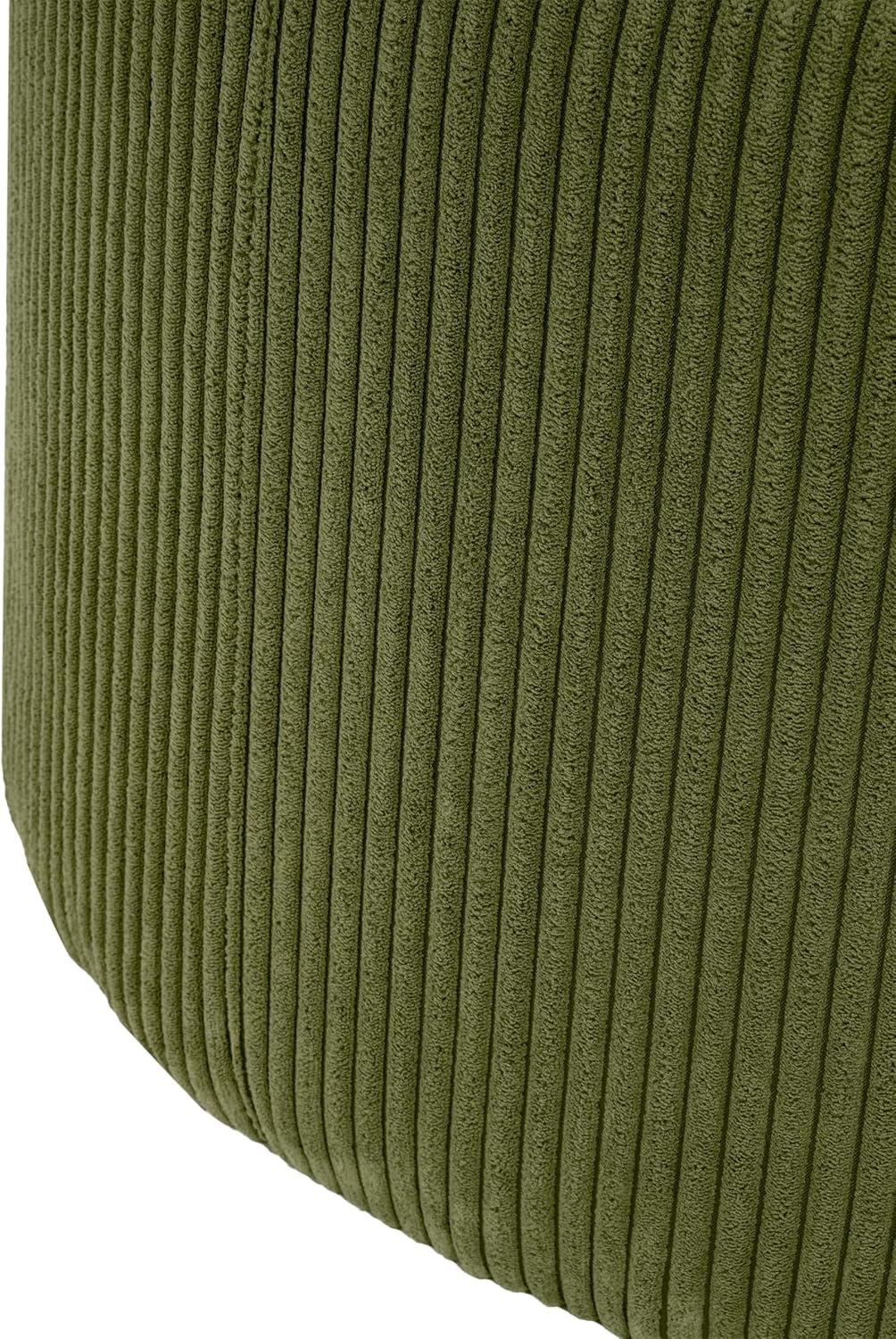 Christopher Knight Home GAVI Corduroy Ottoman Foot Stool, 30" Pouf Footstool Ottoman Seat, Upholstered Foot Chair, Round Footrest, Modern Side Table for Living Room Bedroom Home Decor, Olive Green