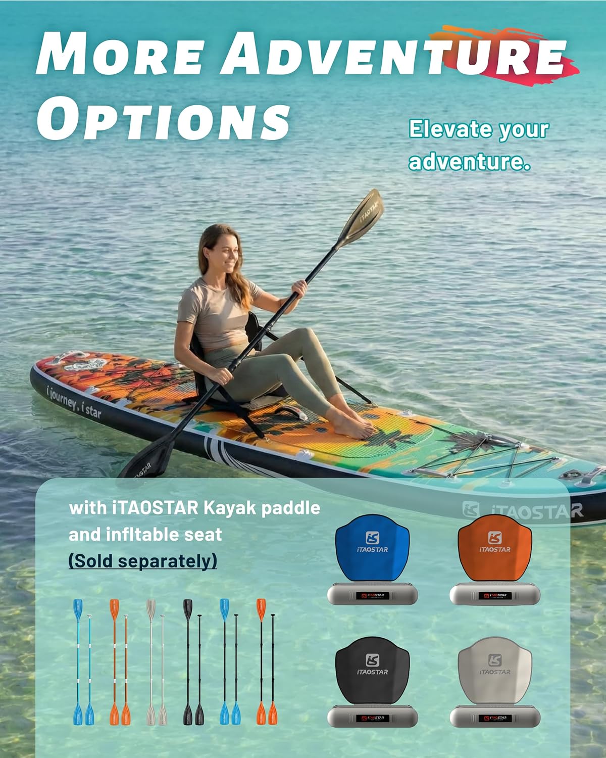 iTAOSTAR Novelty 11'6" x 35" Extra Wide SUP for Enhanced Stability - Inflatable Stand Up Paddle Board - Premium Paddle Board Kit for Adults & Youth - All Skill Levels - Includes SUP Accessories