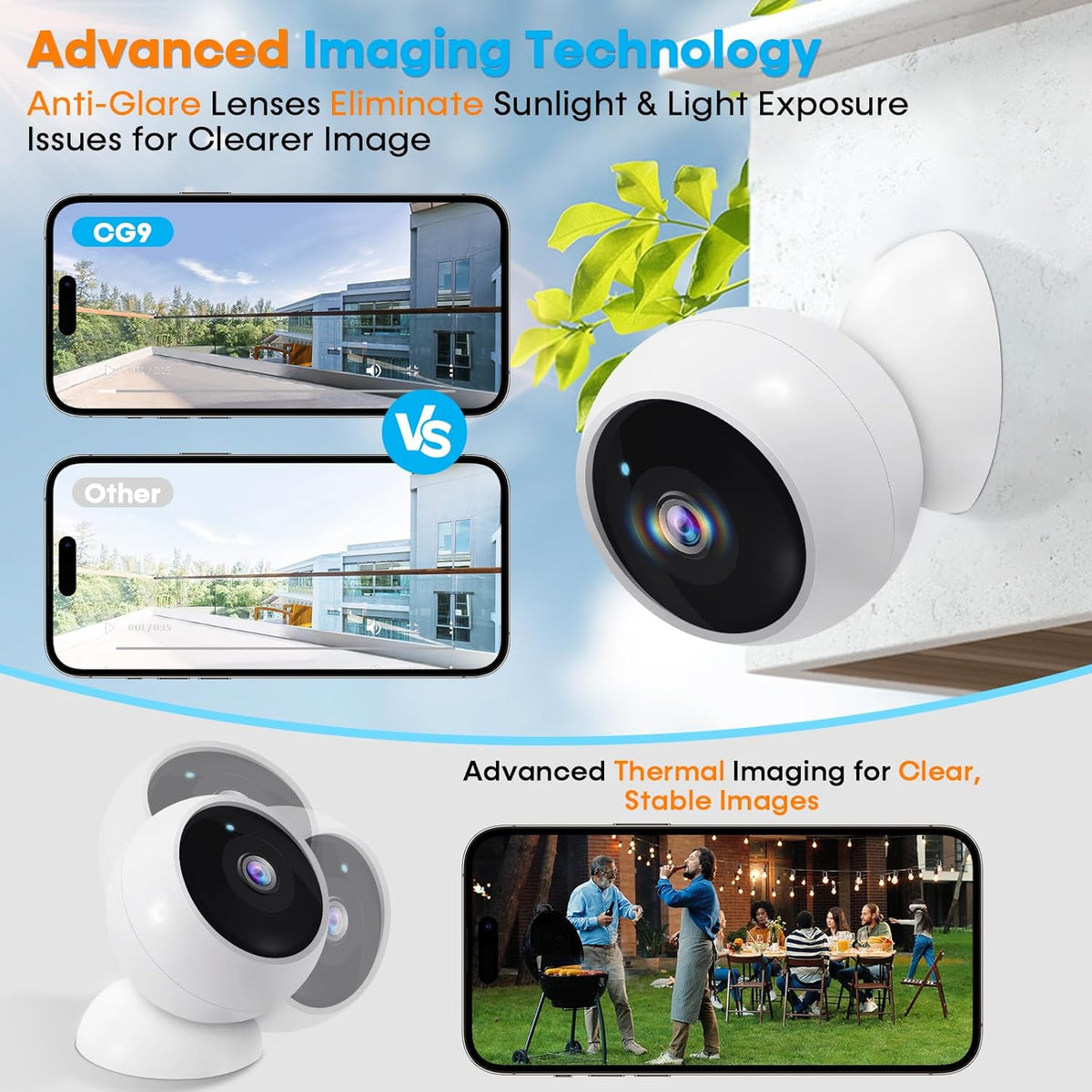 AMTIFO Security Cameras Wireless Outdoor Magnetic - 4-Pack Install-Free Indoor Smart 2K WiFi - Long Battery Life Powered Wireless Security Camera with AI Motion Detection