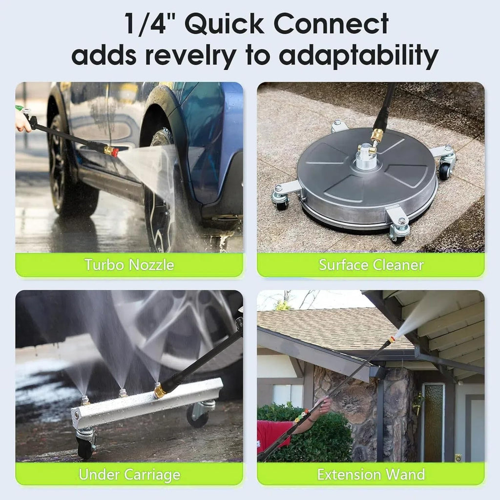 Pressure Cleaner 5000PSI High Power Cleaners with 33ft Pressure Hose, 4 Nozzles and Foam Cannon, for Home, Cars, Fences, Patio (Light Green)