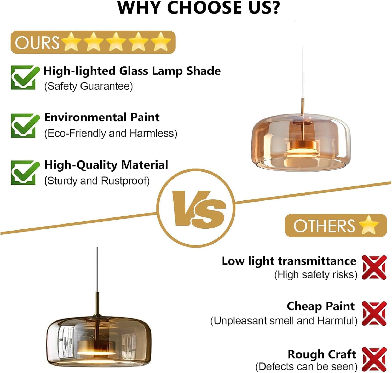 Amber Glass Chandelier Round Pendant Light for Kitchen Island Modern Amber Glass Lampshade with Hanging Lights for Dining Room Living Room Bedroom Coffee Shop Aisle Corridor (B Style)