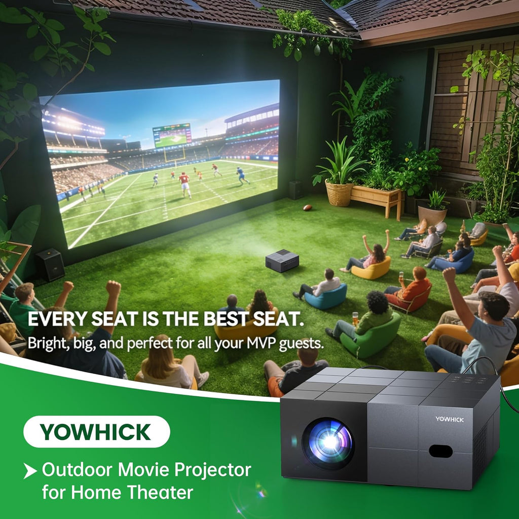 4K Projector with Built-in Apps, 1500 ANSI/Compatible with Netflix/Dolby Audio Smart Projector with WiFi 6 and Bluetooth 5.3,Outdoor Movie Proyector for Home Theater Gift for Her/Him