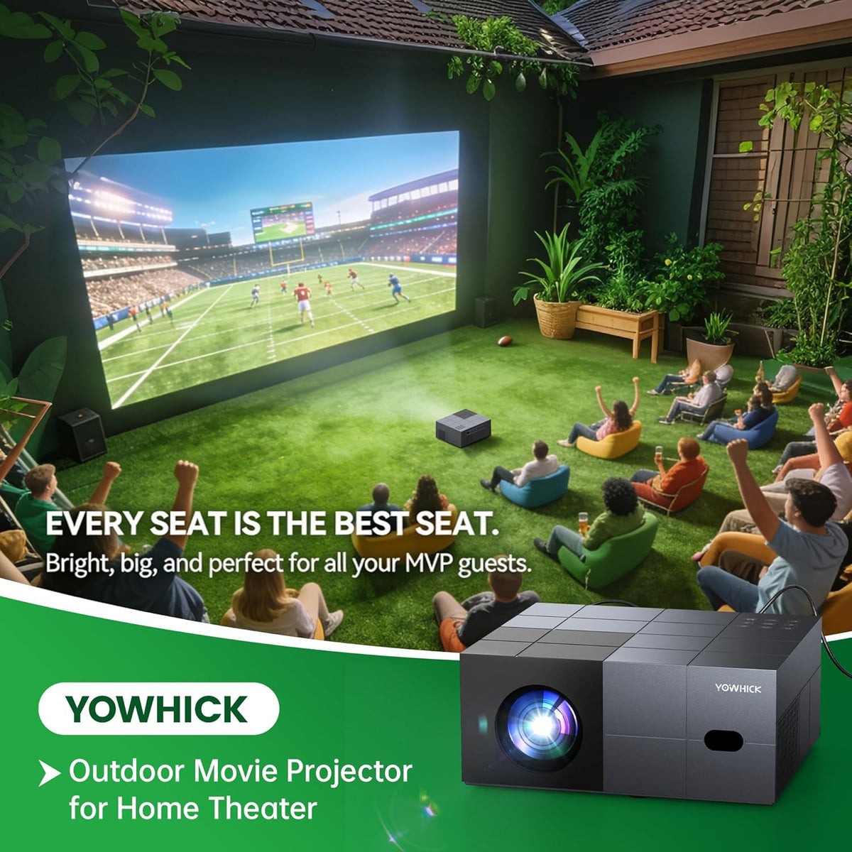 4K Projector with Built-in Apps, 1500 ANSI/Compatible with Netflix/Dolby Audio Smart Projector with WiFi 6 and Bluetooth 5.3,Outdoor Movie Proyector for Home Theater Gift for Her/Him