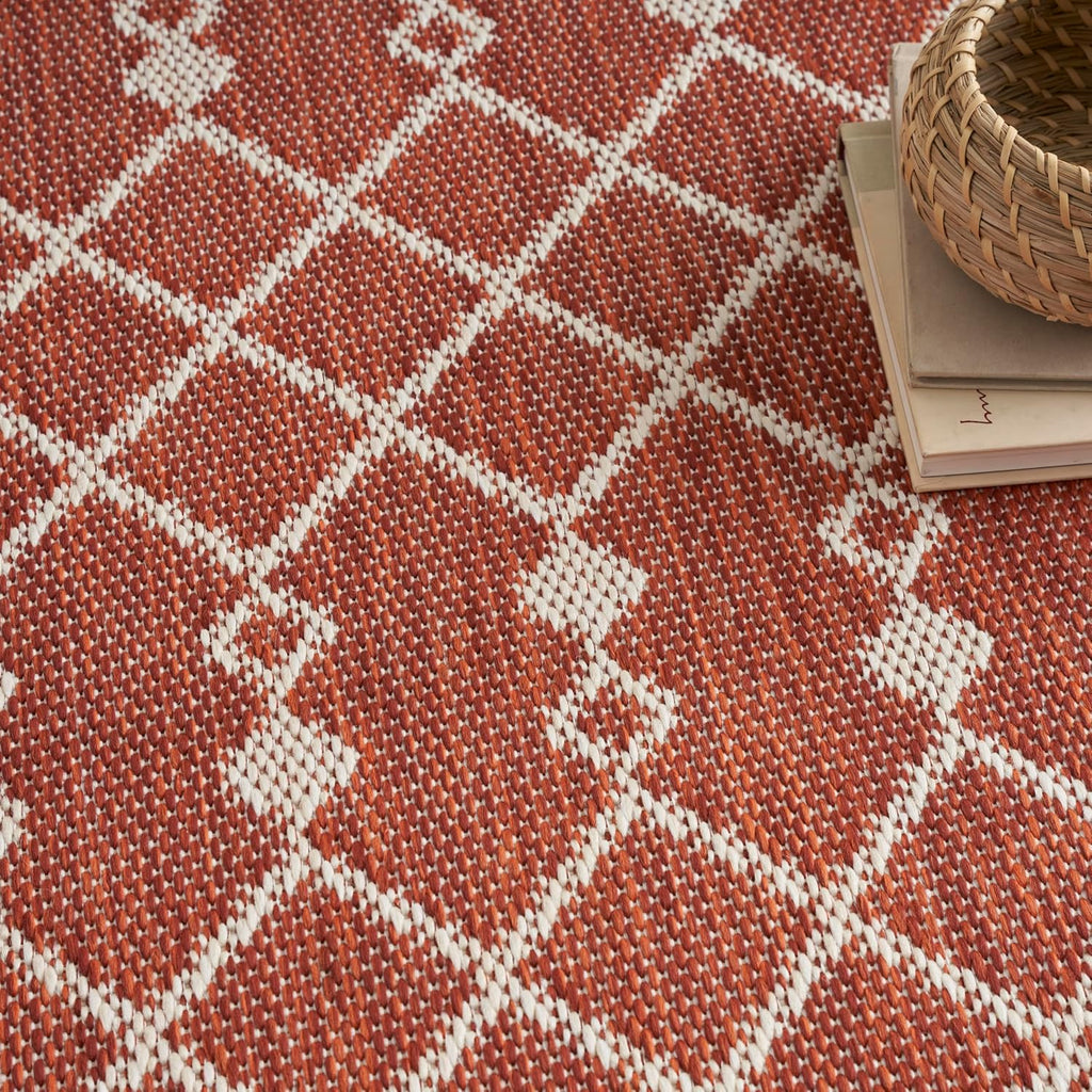 Nourison Home Positano Terracotta 9' x 12' Area Rug - Easy Clean, Non Shedding, Bed Room, Living Room, Dining Room, Kitchen (9' x 12')