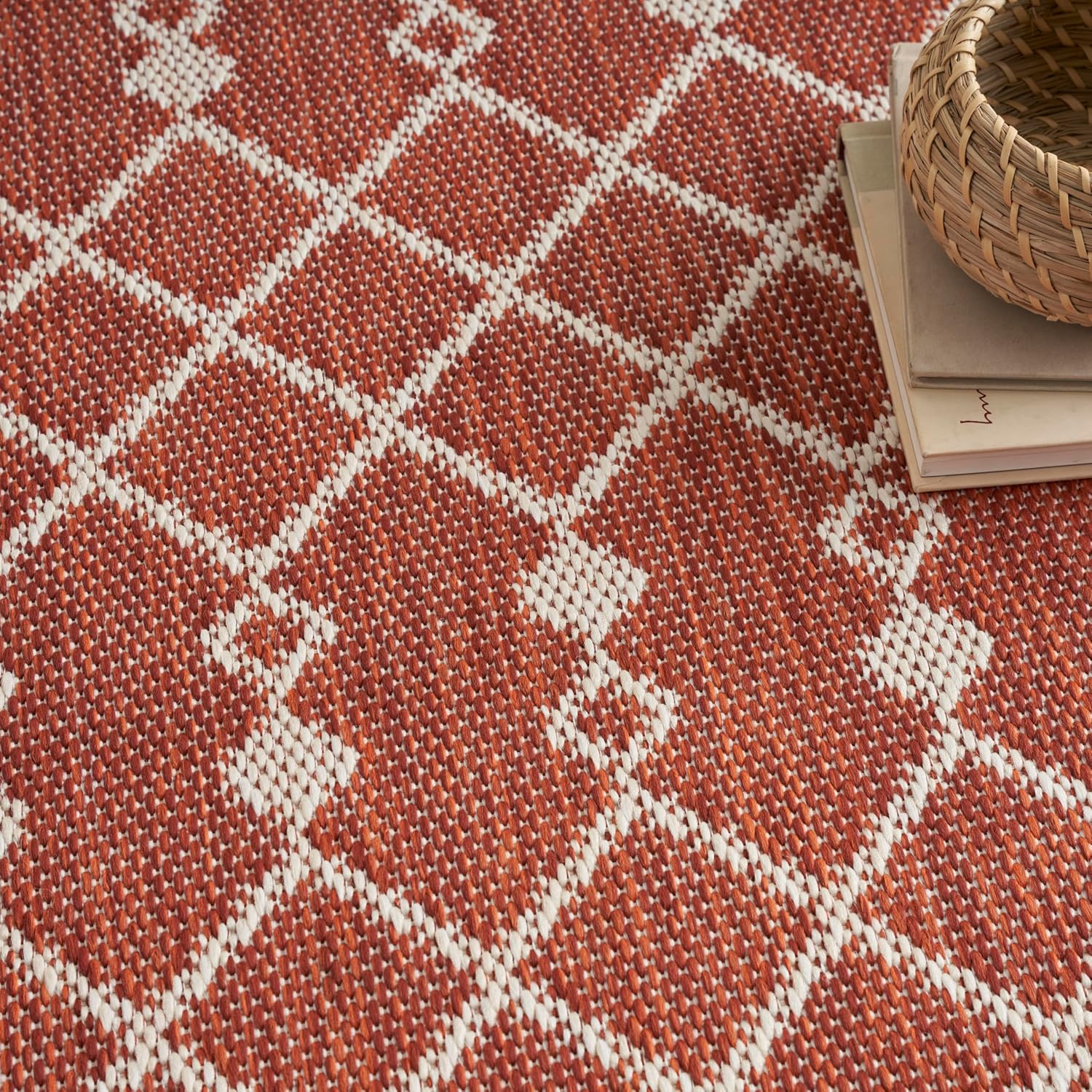 Nourison Home Positano Terracotta 9' x 12' Area Rug - Easy Clean, Non Shedding, Bed Room, Living Room, Dining Room, Kitchen (9' x 12')