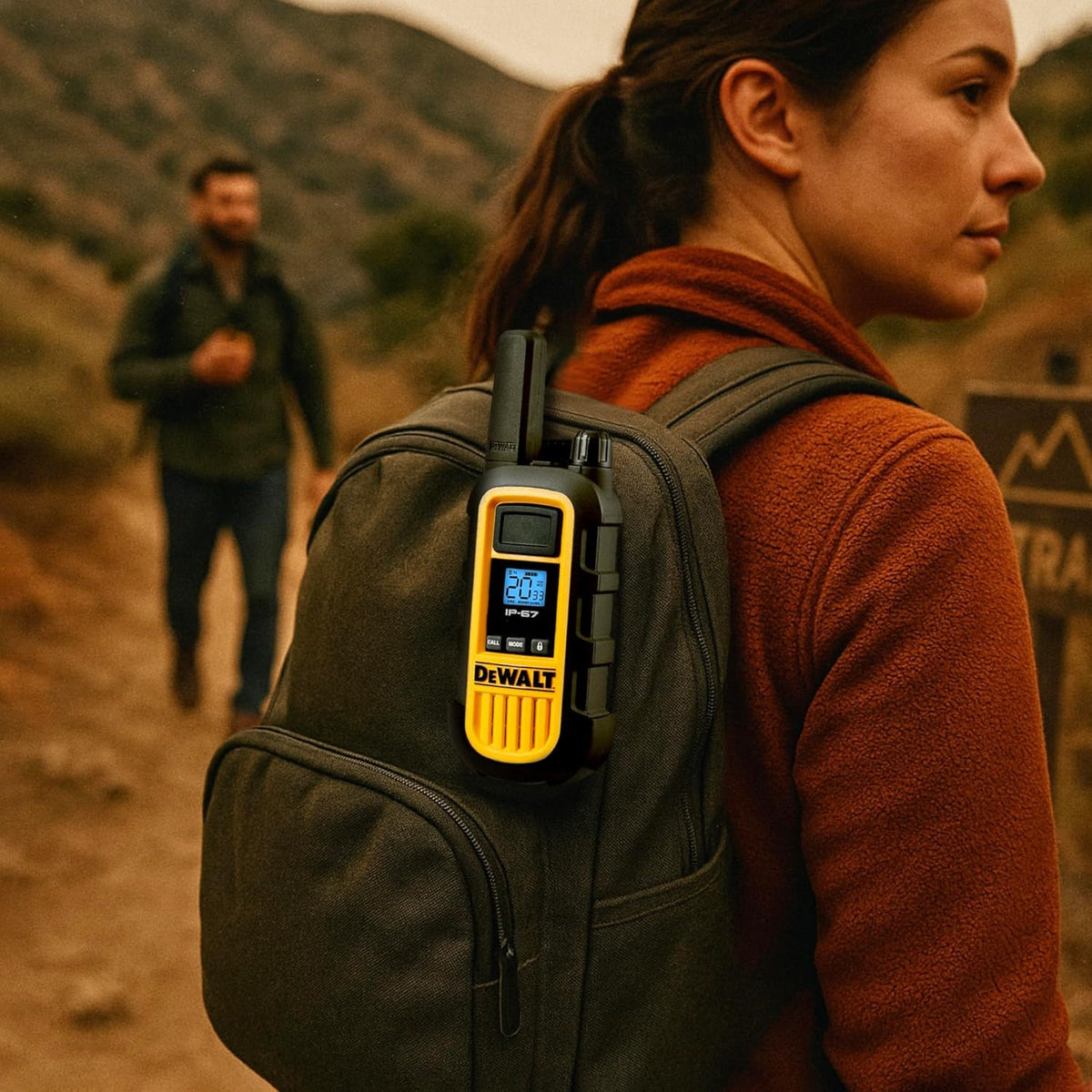 DEWALT DXFRS800 FRS Walkie Talkies, Long Range 2 Way Radio, 2W, IP67 Waterproof, Rechargeable, 2 Pack, DXFRS800