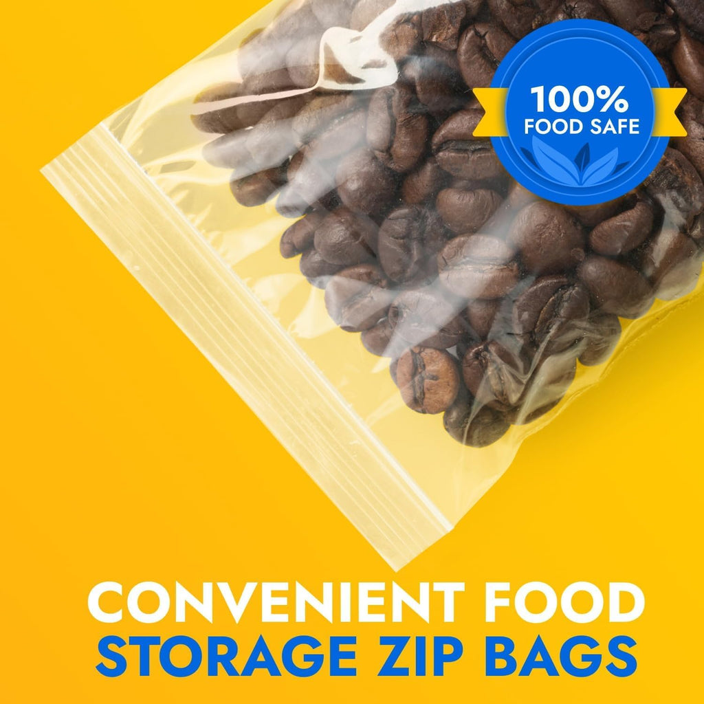 Extra Thick 8 Mil Reclosable Zip Bags 3" x 5", Pack of 50, Extra Durability, Waterproof, Heavy-Duty, Poly Zip Seal Lock Clear Resealable Bags