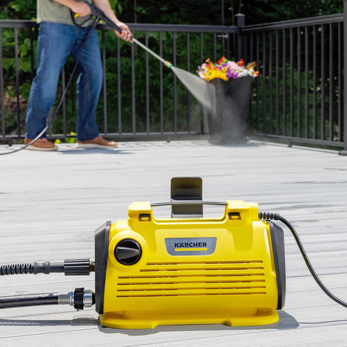 Kärcher K 3 Horizontal Foam Cannon 1700 PSI Portable Electric Pressure Washer with Foam Cannon for Enhanced Detergent Application