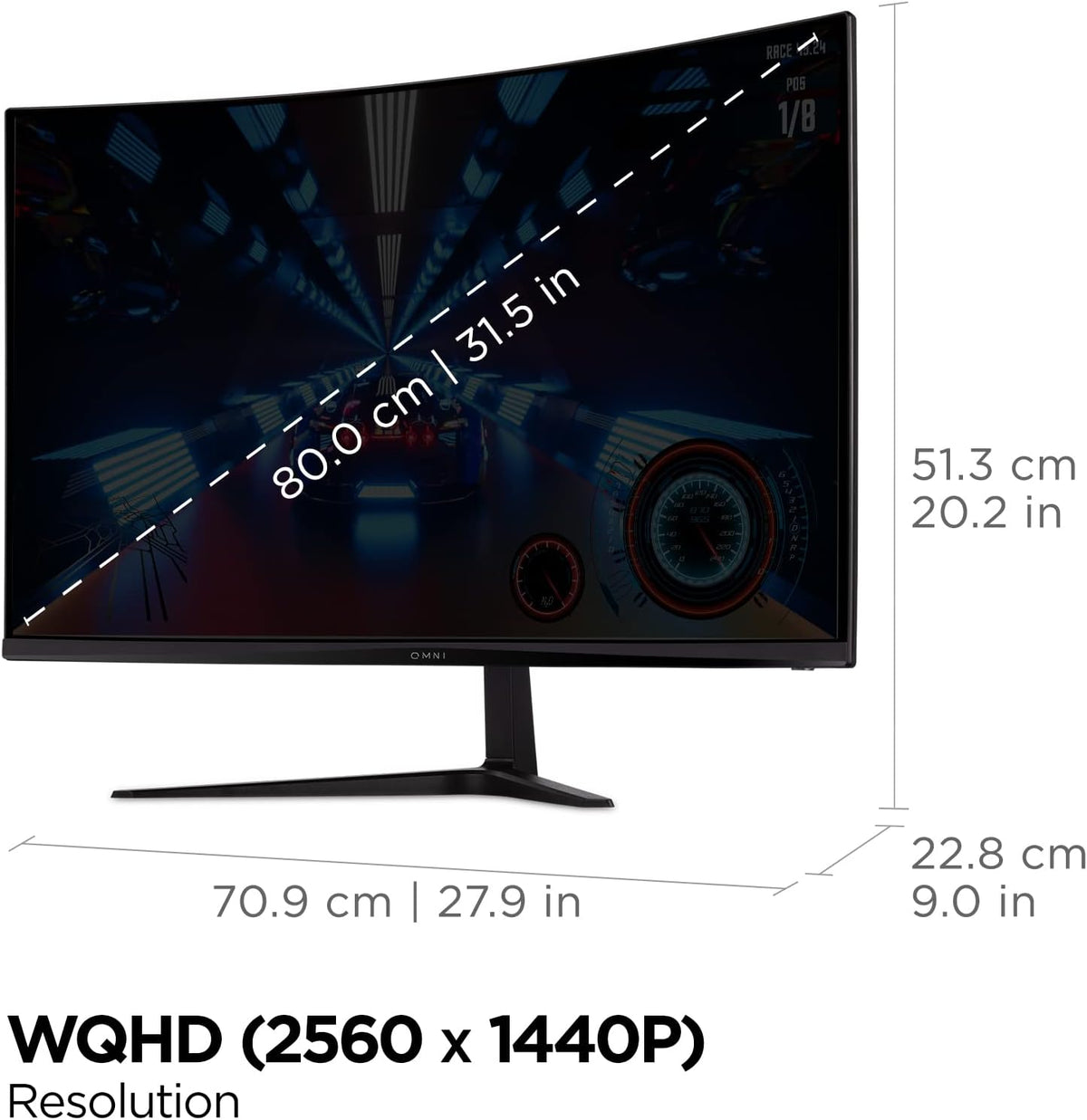 ViewSonic VX3218C-2K 32" Curved 1440p 1ms 165Hz Gaming Monitor with AMD FreeSync Premium, HDMI and Display Port(Renewed)