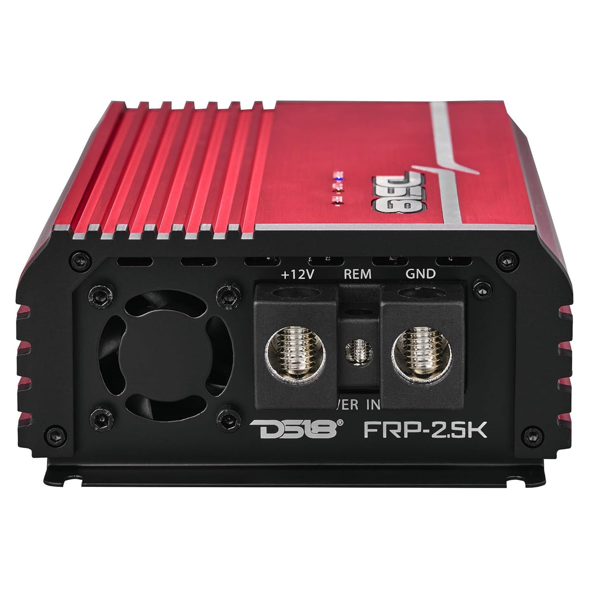 DS18 FRP-2.5K/RD Compact Full-Range Class D 1-Channel Amplifier 2,500 Watts RMS @ 1-ohm, Monoblock Amplifier with Remote Level Knob, Variable Crossover Filters Great for Bass, Mids, or Highs (Renewed)