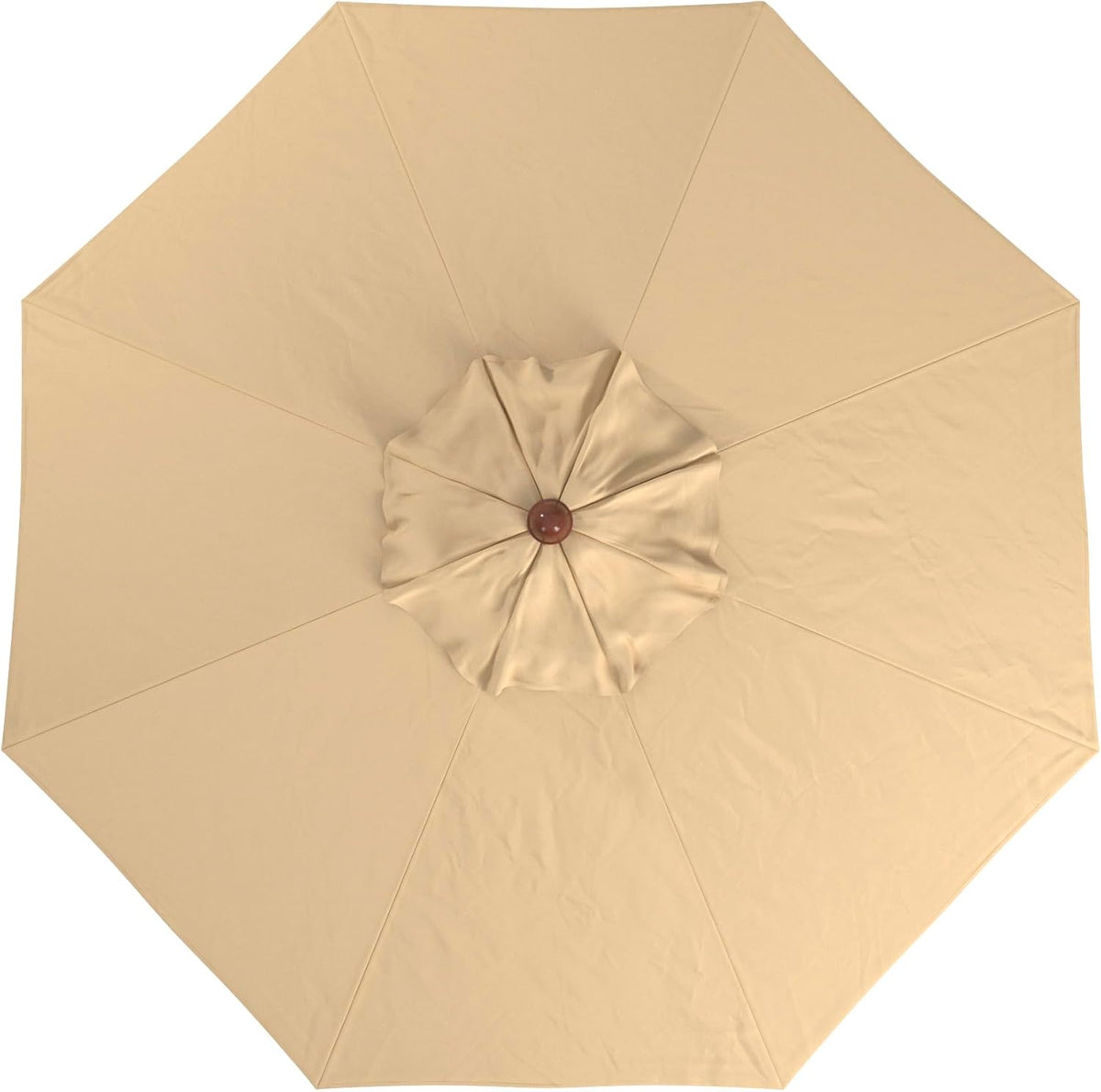 California Umbrella 9' Premium Commercial Hardwood Patio Umbrella, Manual Lift With Sunbrella Antique Beige Fabric