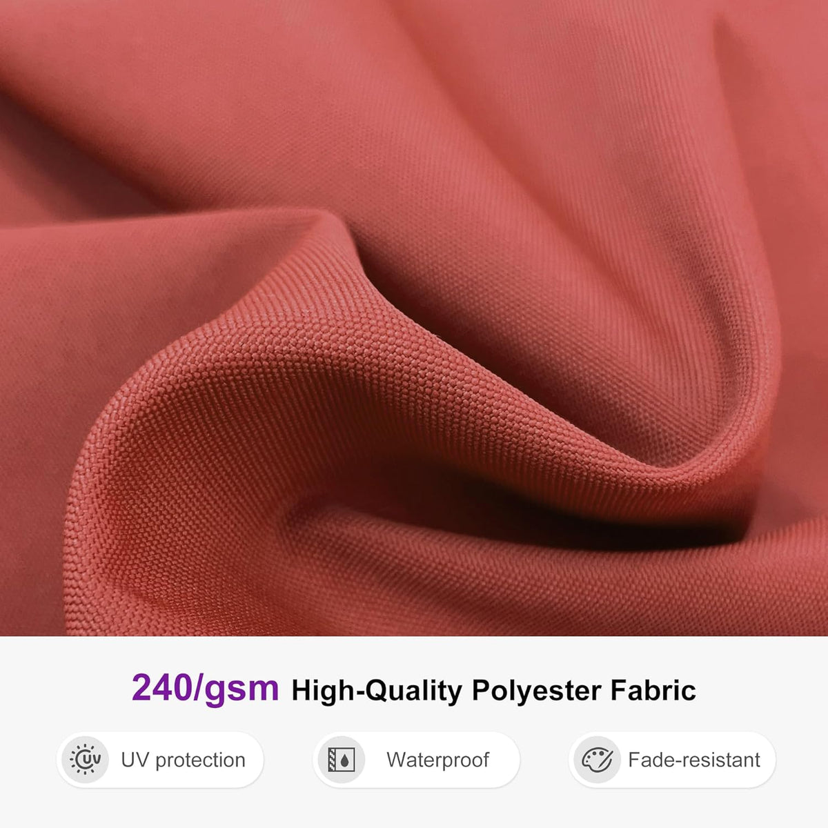 PURPLE LEAF 10ft Patio Umbrella with Base Outdoor Square Umbrellas Large Cantilever Umbrella Windproof Offset Umbrellas Heavy Duty Sun Umbrella for Garden Deck Pool Patio, Brick Red