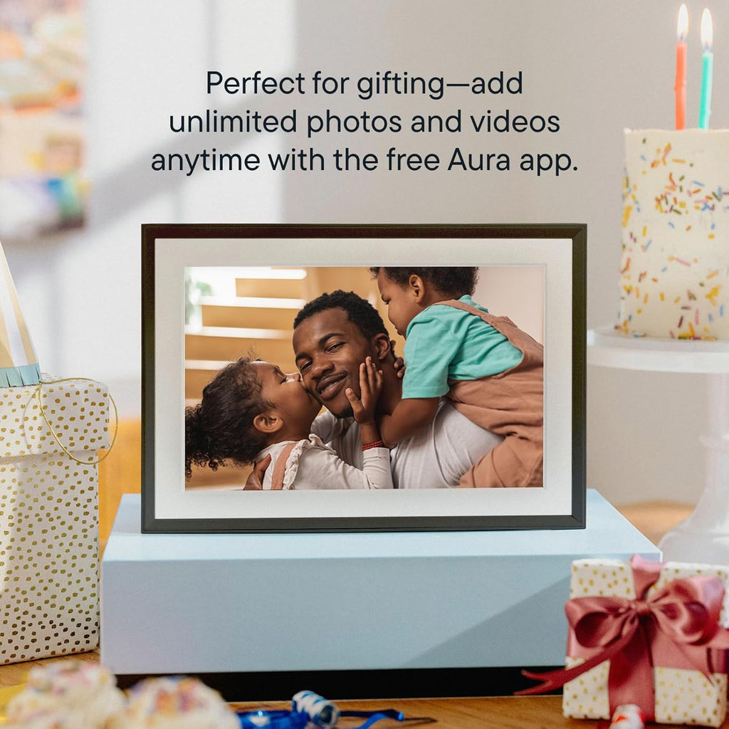 Aura Carver 10" HD WiFi Digital Picture Frame – Free Unlimited Cloud Storage – Send Photos from Phone – No Subscription – Auto On/Off – Gift for Parents & Grandparents – Quick 1 Minute Setup