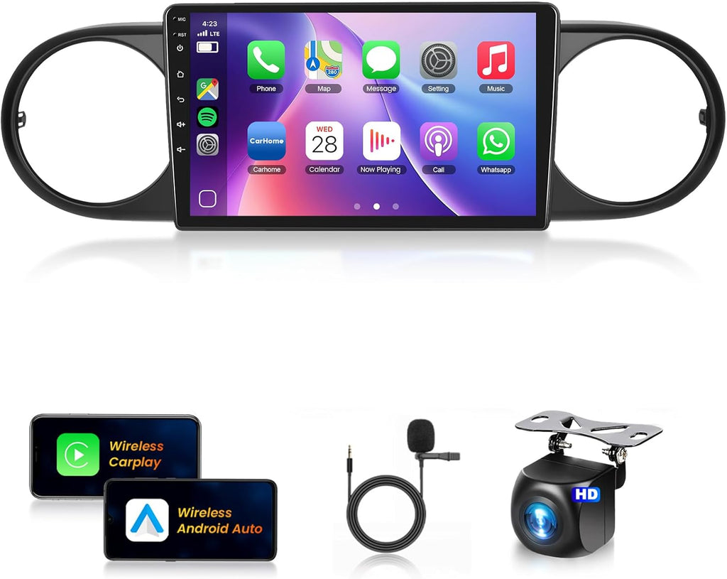 6+128G-8Core Car Stereo for Toyota Scion xB 2007-2019 Wireless Carplay Android Auto,9" IPS Touch Screen,Android/GPS/WiFi/32EQ DSP/59UI/Bluetooth5.0/SWC/Backup Camera&Mic for Scion Radio