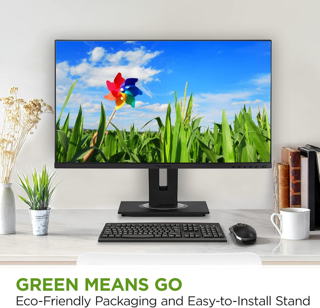 ViewSonic VG2756-4K 27 Inch IPS 4K Docking Monitor with 90W USB C, RJ45, HDMI, Display Port (Renewed)