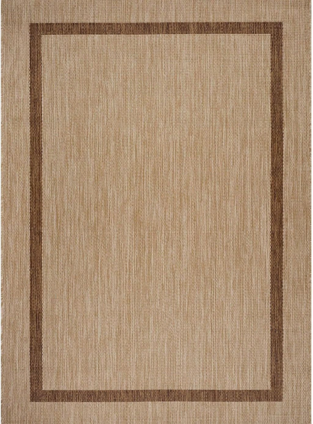 Luul Home Bordered Outdoor Rug 9x12 Washable Outside Carpet for Indoor Patio Porch Waterproof Easy Cleaning Non Shedding Area Rugs Jute Beige - Nut Brown 9 x 12