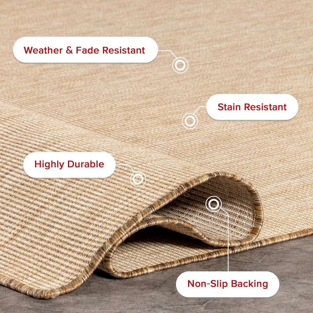Nuloom Outdoor Performance Collection Nakia Brown/Ivory, 13' x 15', Soft and Cozy, High Traffic, Stain Resistant, Easy Clean, Durable Area Rug for Indoor/Outdoor Patio, Deck, Porch, Garden, Courtyard