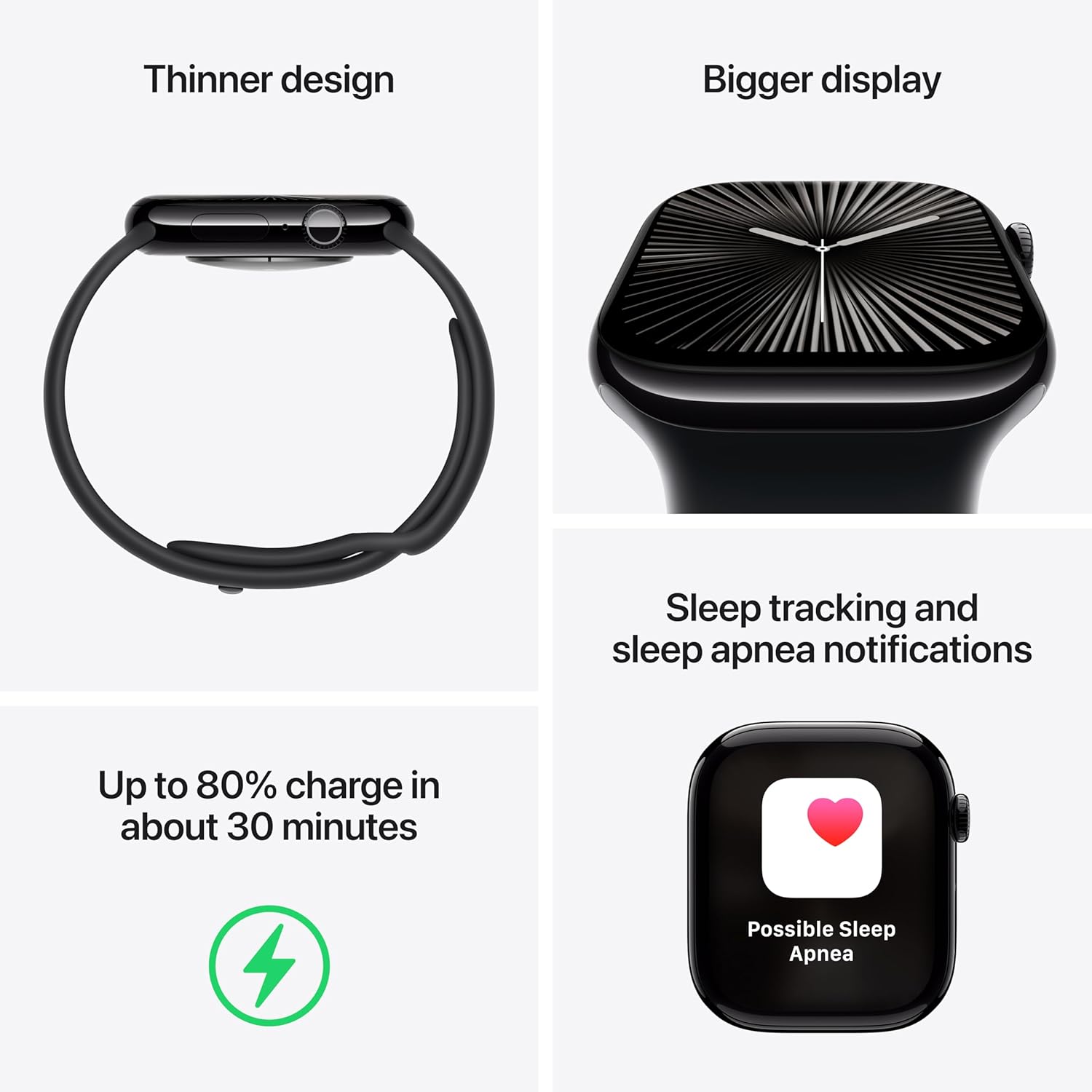 Apple Watch Series 10 GPS + Cellular 42mm with Natural Titanium Case with Stone Grey Sport Band - M/L. Fitness Tracker, ECG App, Always-On Retina Display, Water Resistant with AppleCare+ (2 Years)