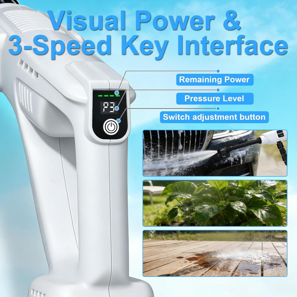 Cordless Cordless Pressure Brushless, 2×4000mAH Batteries (White)