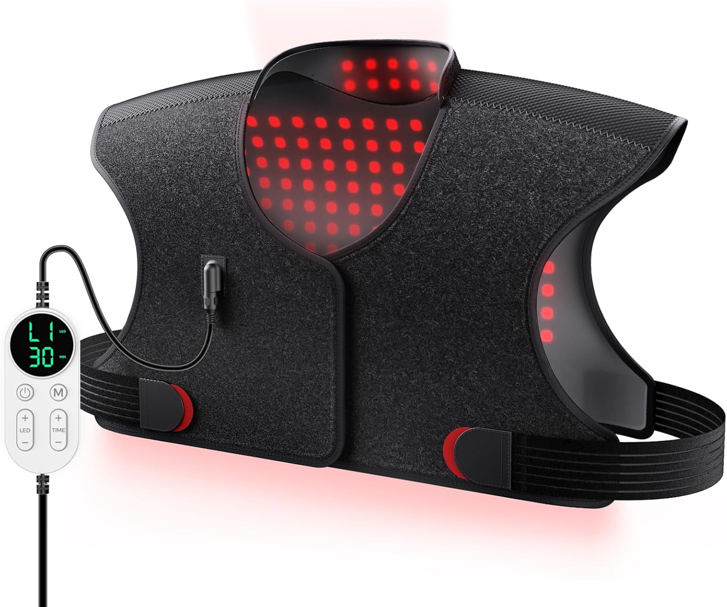 Red Light Therapy for Neck and Shoulder, 290 LEDs 660nm & 850nm Infrared Red Light Therapy Neck and Shoulder Heating Pad, 5-Level Light Intensities & 4-Level Pulse Wearable Wrap