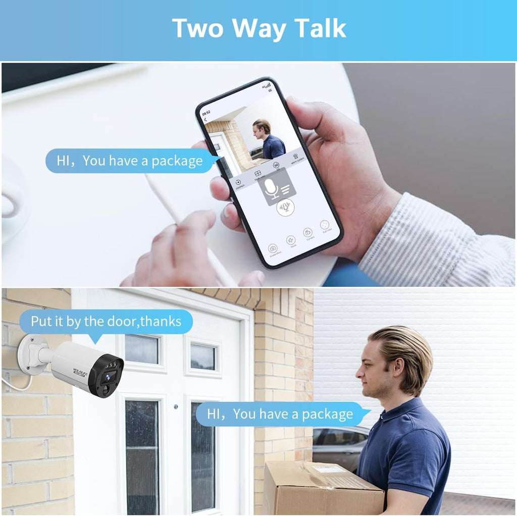 【130° Ultra Wide-Angle & 2-Way Audio】 Outdoor Wired Security Camera System, Wired Home Security Camera System, Home Video Surveillance System