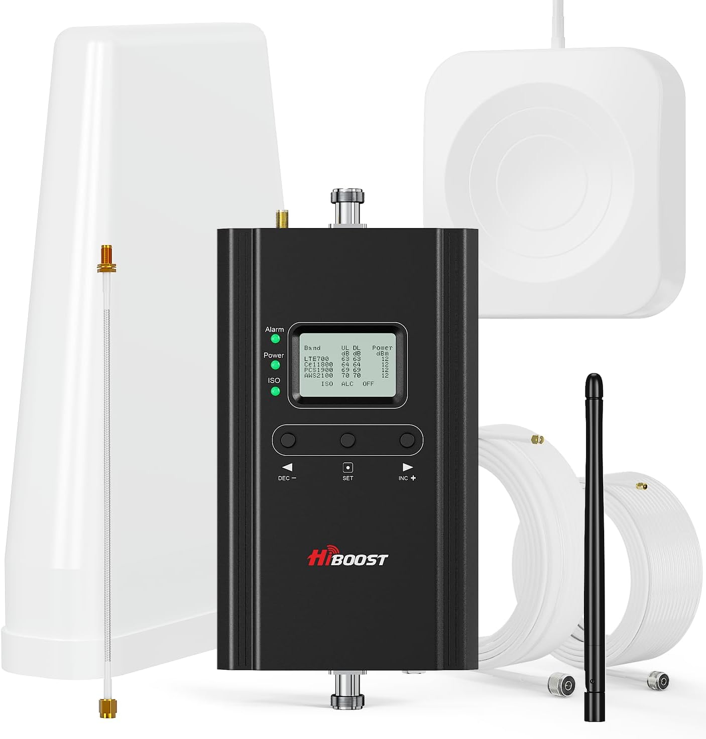 Hiboost Cell Phone Signal Booster for Home and Office, 4,000 sq ft, Boost 5G 4G LTE Data for Verizon AT&T and All U.S. Carriers, FCC Approved