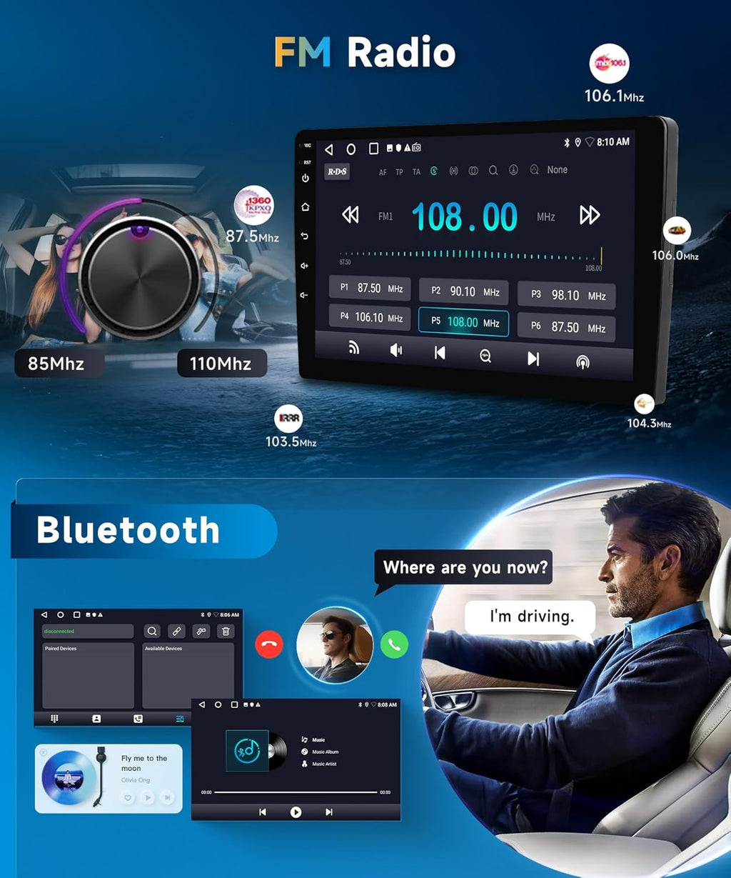Car Radio Stereo for Subaru Forester Radio 2002-2008 2+64G with Wireless Carplay/Android Auto,Android Car Stereo 9 Inch Touch Screen GPS DSP WiFi Bluetooth FM/RDS Mirror Link SWC Backup Camera