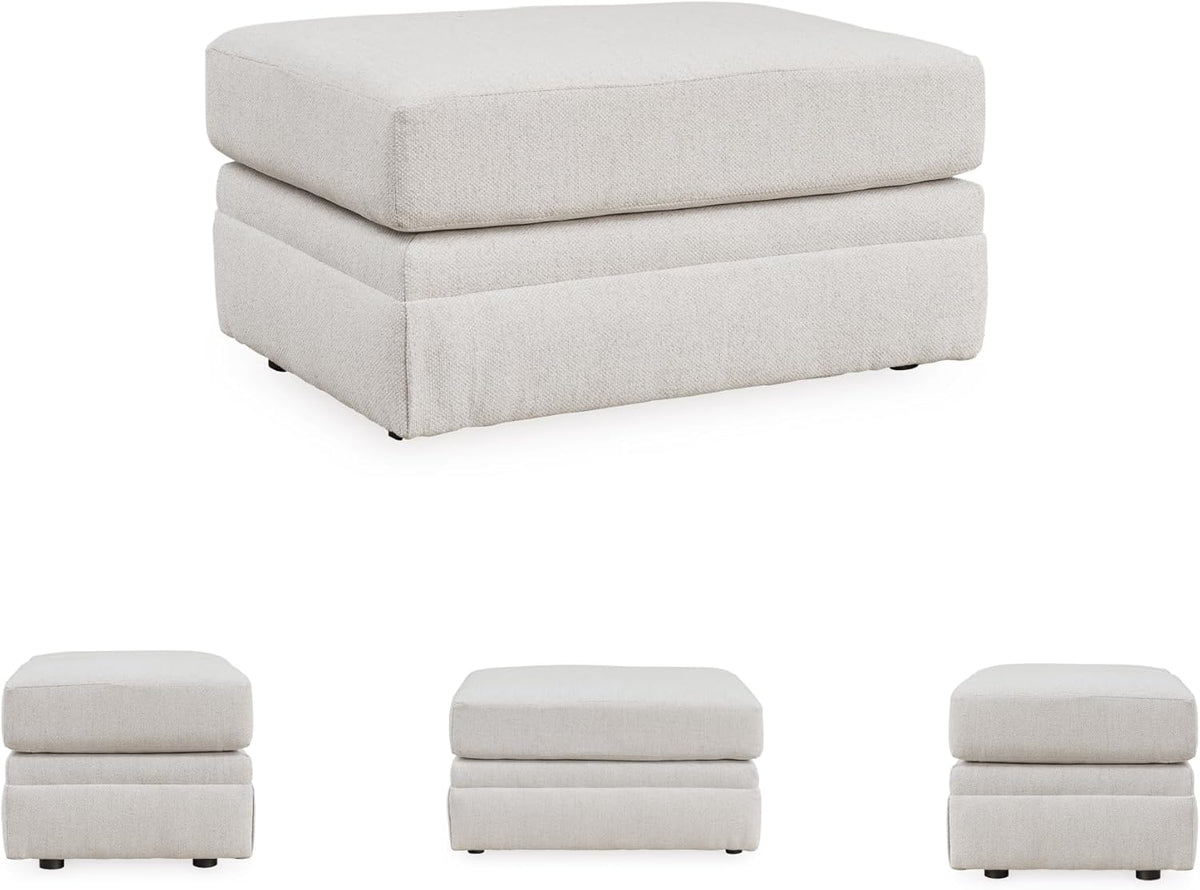 Signature Design by Ashley Maitelynn Casual Upholstered Ottoman, White