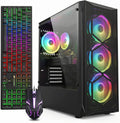 STGAubron Gaming PC Desktop Computer, Intel Core i7 8th Gen up to 4.1G, Radeon RX 580 8G, 16GB DDR4, 1TB SSD, WiFi 6, BT 5.2, RGB Fan x4, Windows 11 Home